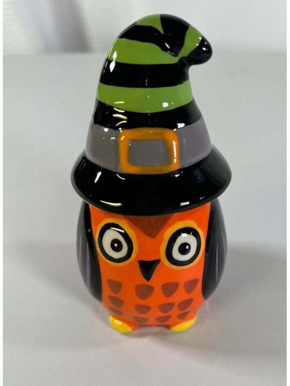 Halloween Ceramic Owl Witch Salt and Pepper Shaker Set